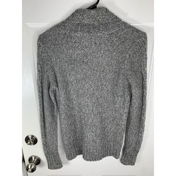St Johns Bay womens Cable Knit Button-Up Cardigan size PS Grey Acrylic - Picture 2 of 7